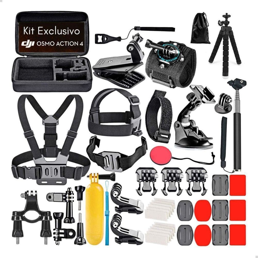 Kit Exclusivo Acessórios P/Câmera Dji Osmo Action 4 Completo