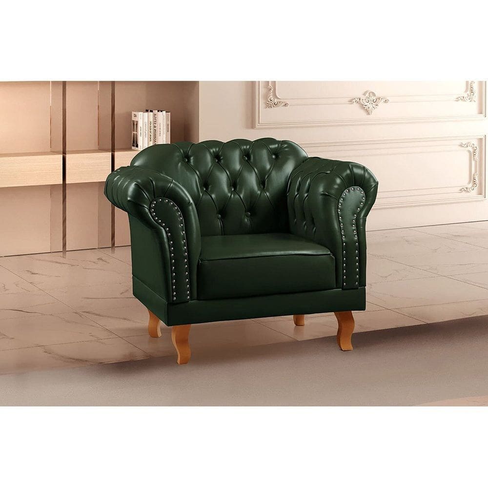 Poltrona Chesterfield Clássica Duque Verde