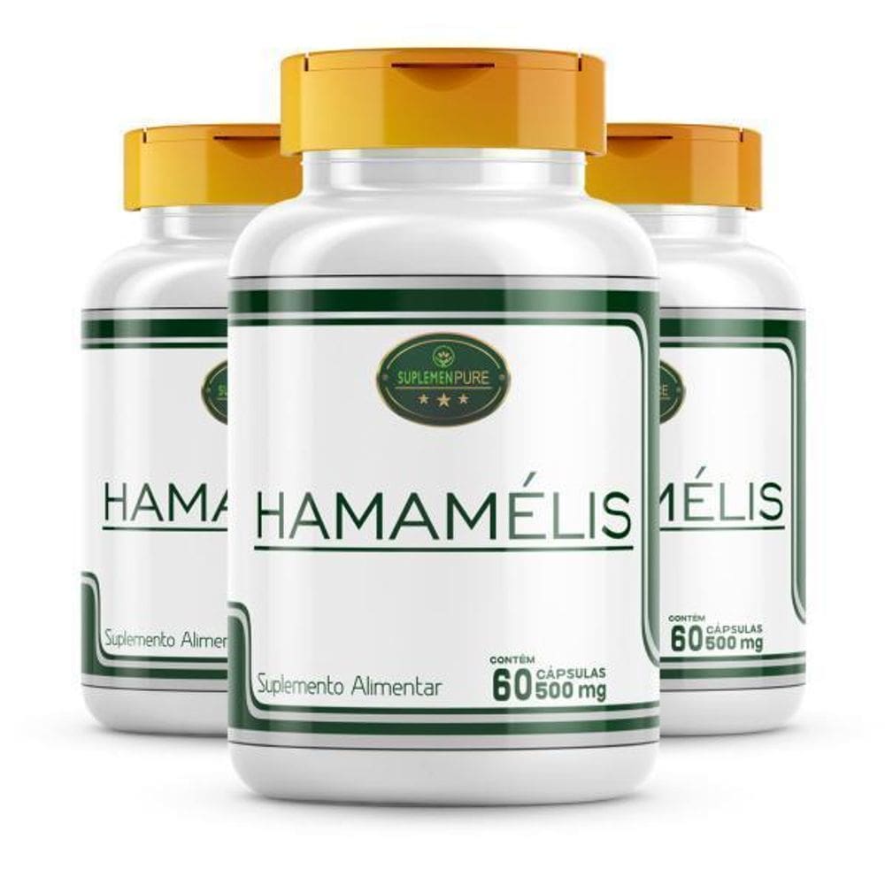 Kit 3 Potes Hamamelis - Amieiro-Mosqueado - 180 Cáps 500Mg