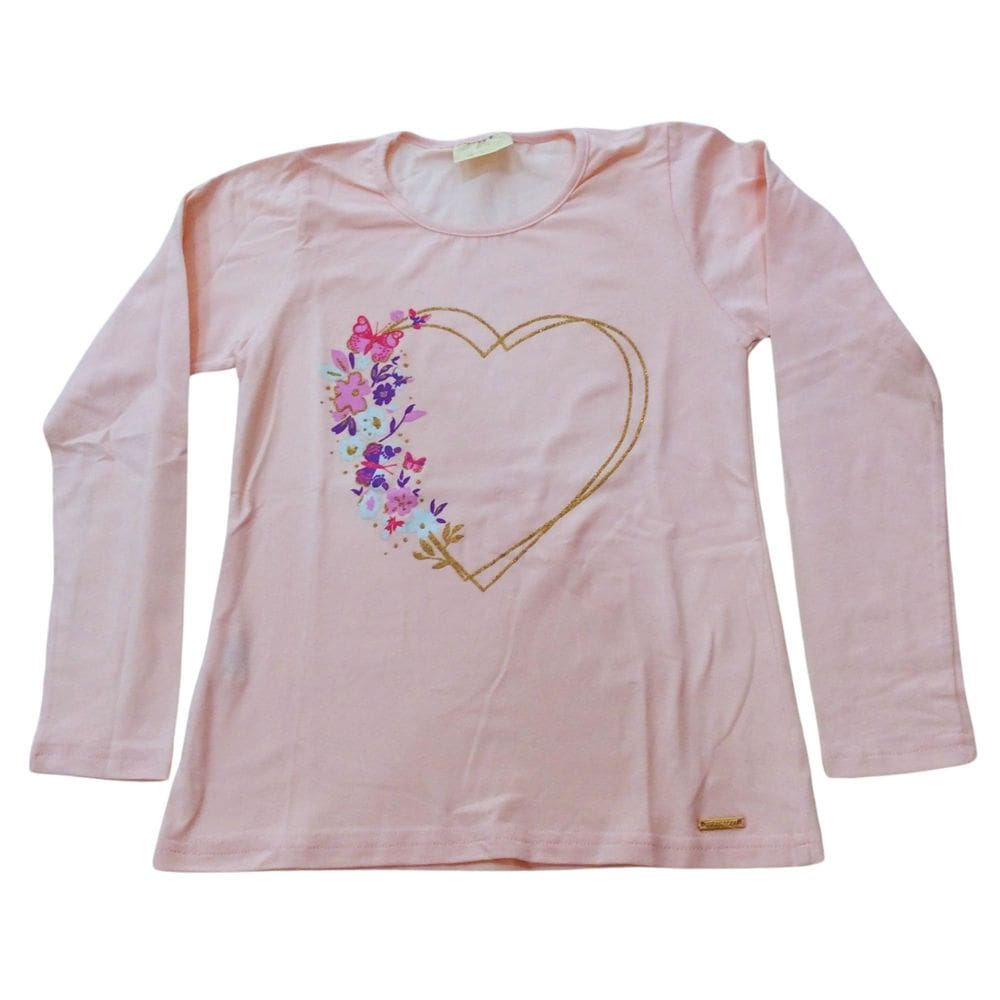 Blusa Manga Longa infantil fem Vrasalon Rosa