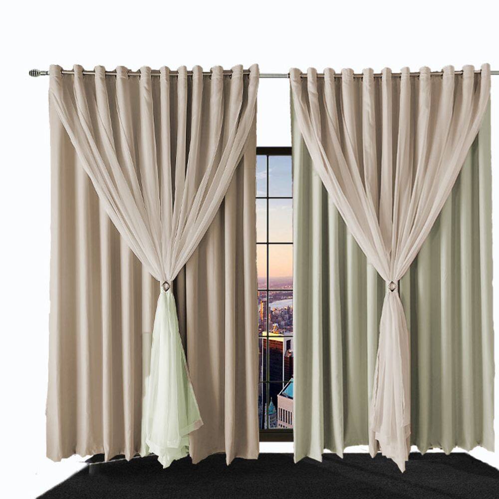 cortina para quarto e sala blecaute Ana 8,00 x 2,70 palha