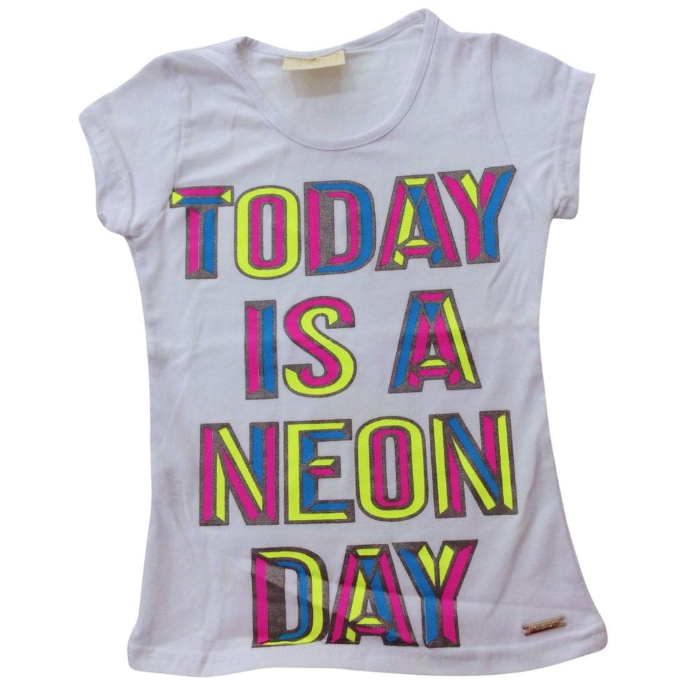 Blusa Manga Curta infantil fem Vrasalon Neon
