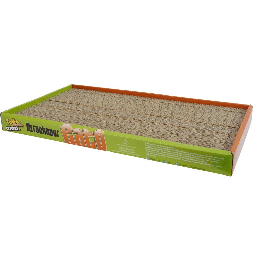 Arranhador Plano Gato de Papelão Ondulado Evita Arranhar Sofá Brinquedo Furacão Pet 0212