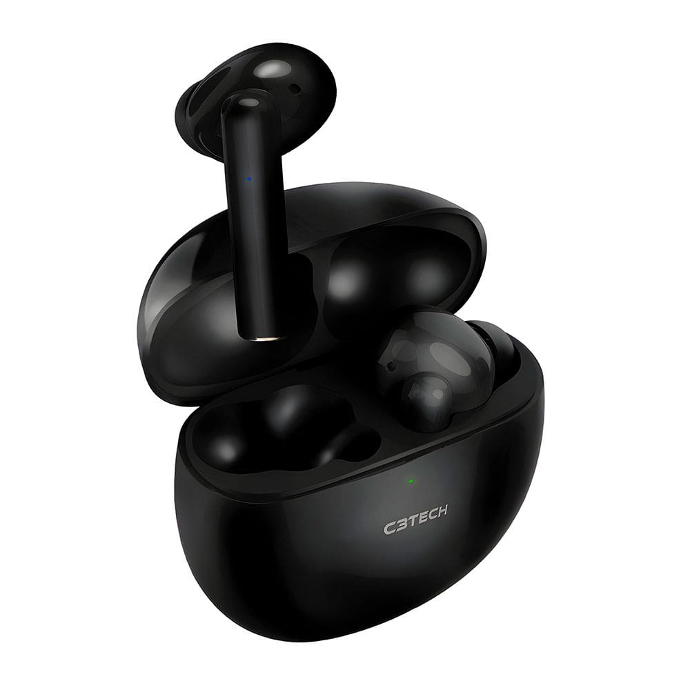 Fone de Ouvido C3Tech Sem Fio, Intra-Auricular, Bluetooth 5.1, Com Função Touch, EP-TWS-60BK - Preto