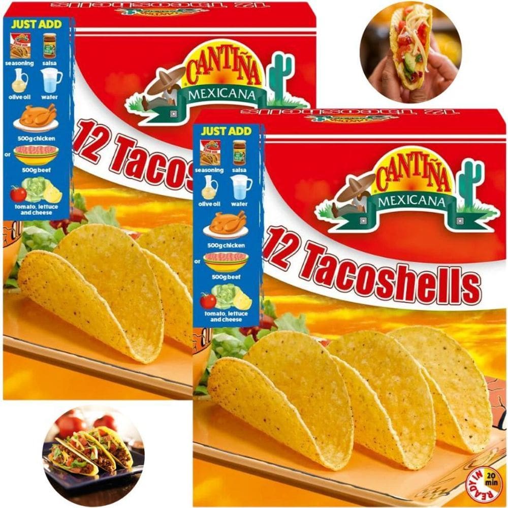 2 Caixas Tacos Mexicano Shells Cantina Mexicana 24 Tacos