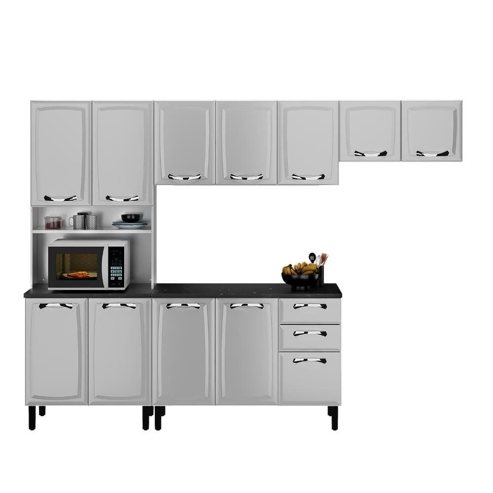 Cozinha Completa Itatiaia Aço 4 Peças 12 Portas com Nicho para Forno New Premium Branco Neve