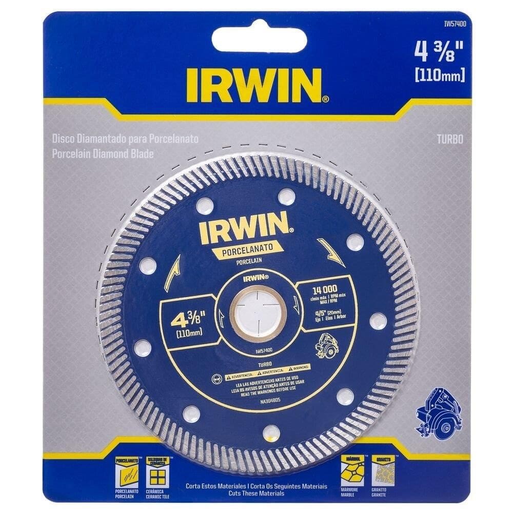 Disco Diamantado IRWIN Turbo Porcelanato 4.3/8 110mmX20mm
