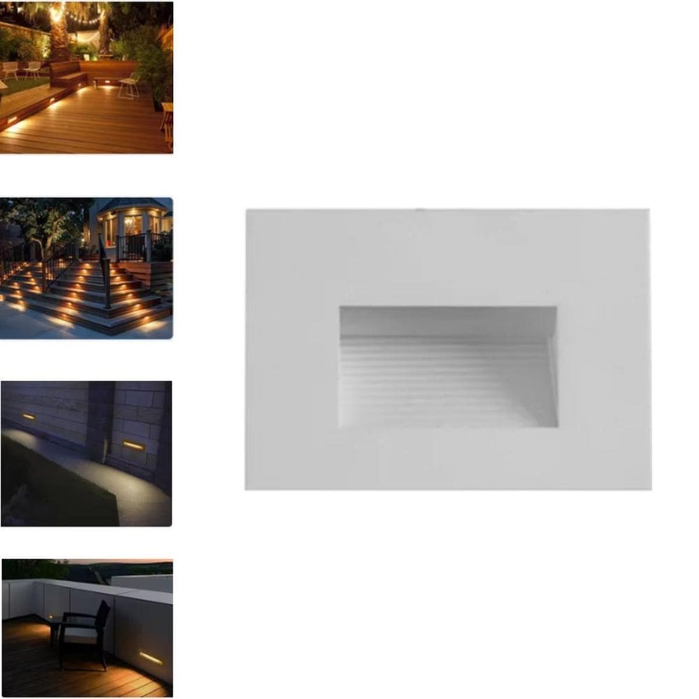 5 Balizador Led 4X2 Deitada De Embutir 2W Luz Branco Quente