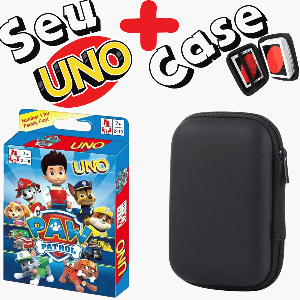 Kit Case + Jogo de Cartas UNO - Patrulha Canina (Paw Potrol)