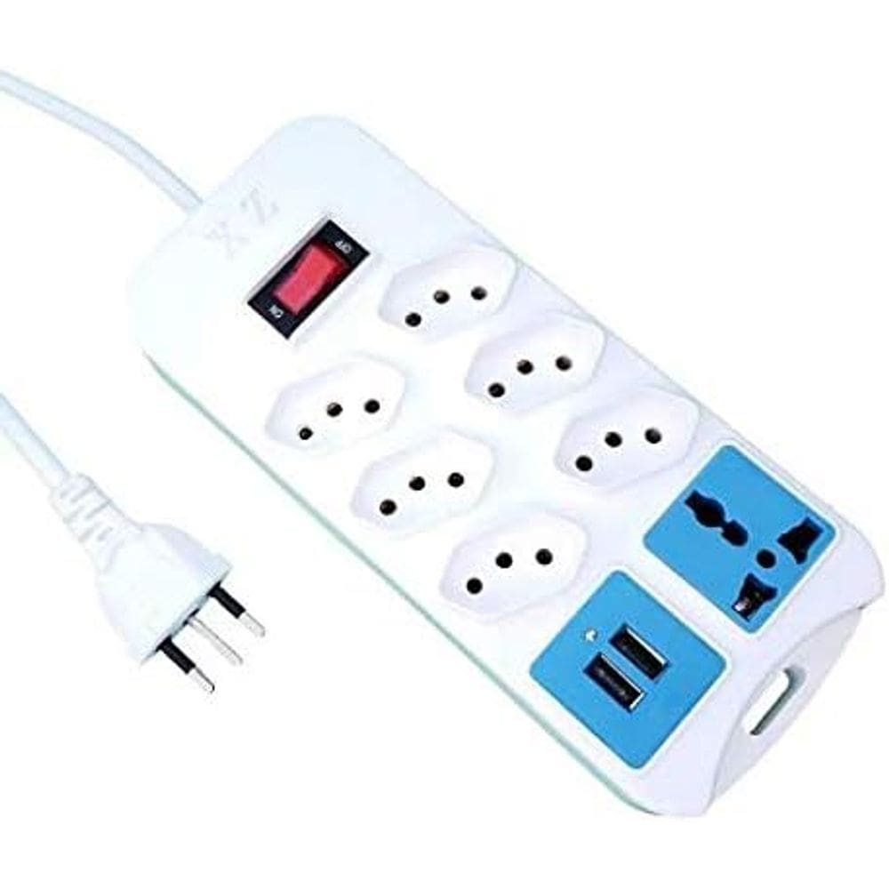 Extensão Régua Filtro De Linha 7 Tomadas 2 Usb 10A Bivolt