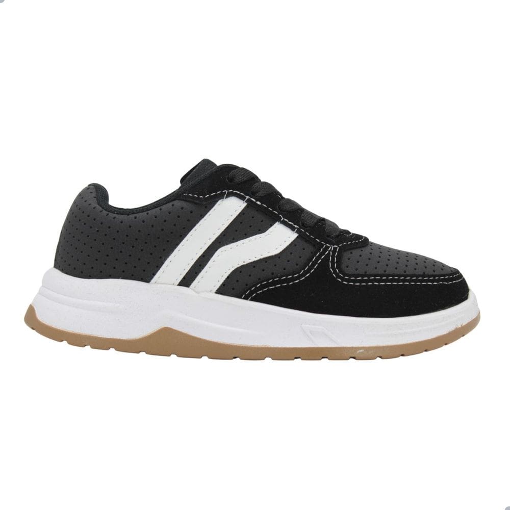 Tênis Casual Infantil Molekinho Preto/Branco