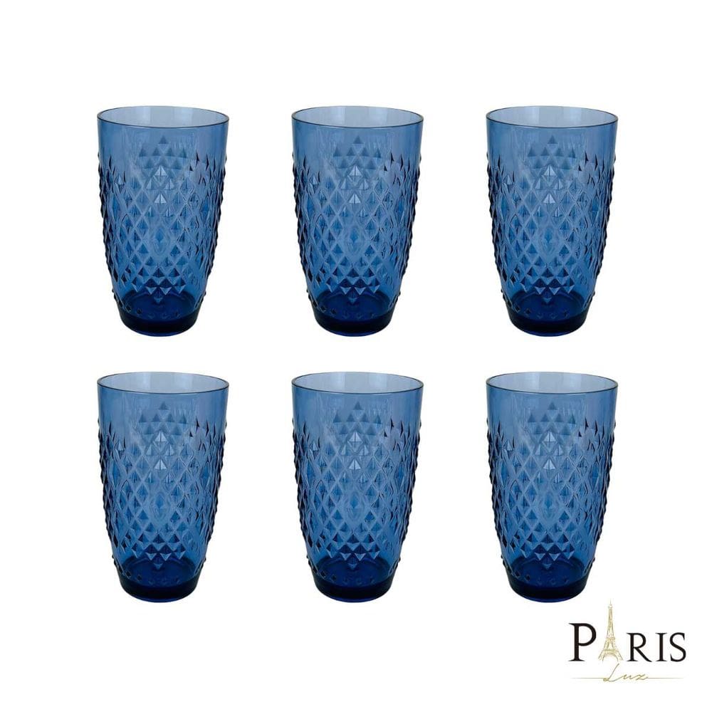Conjunto 6 Copos de Acrílico Azul 15,5cm RJW0008 BTC