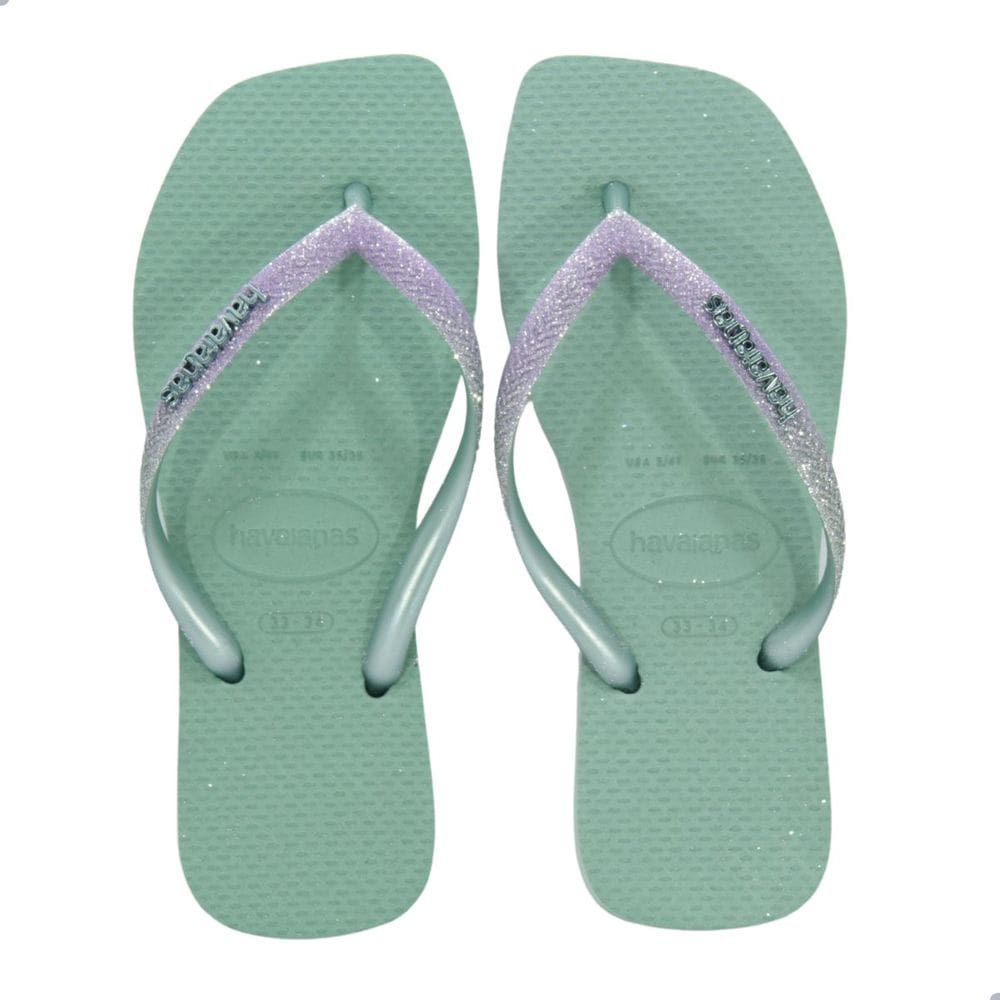 Chinelo Havaianas Slim Square Glitter Argila