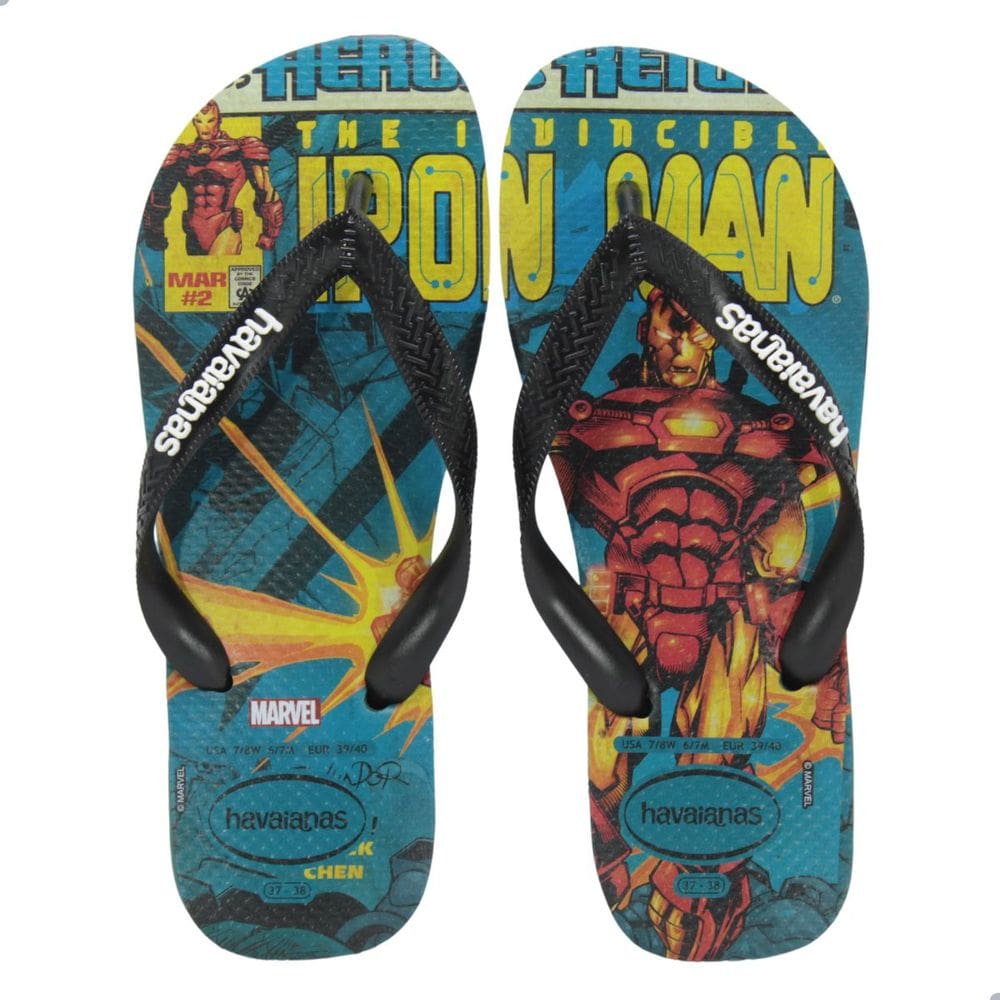 Chinelo Havaianas Top Marvel Classics Preto