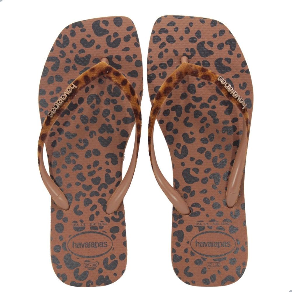 Chinelo Havaianas Slim Square Velvet Ferrugem