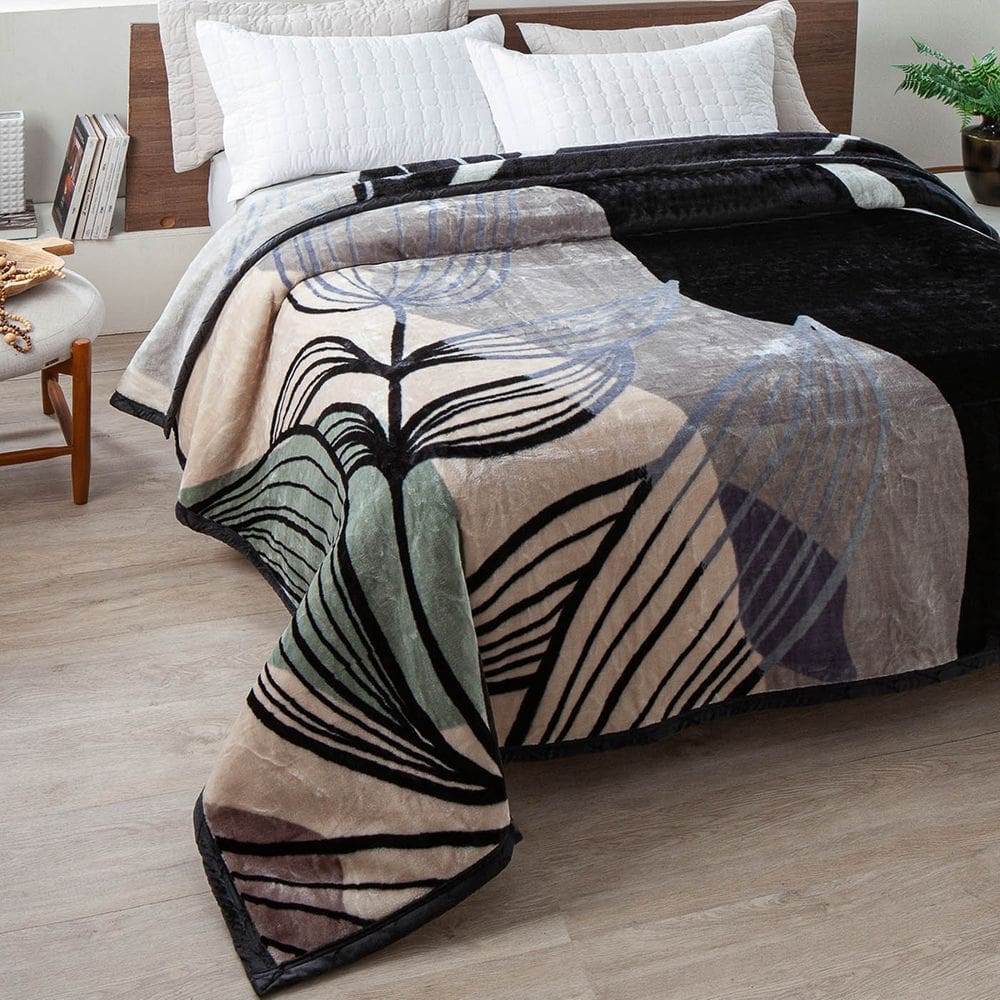 Cobertor Casal Antialérgico Raschel Jolitex 1,80x2,20m Miramare Cinza