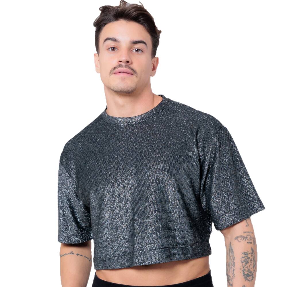 Cropped Masculino Black Oversized - JWilas Streetwear | Extra