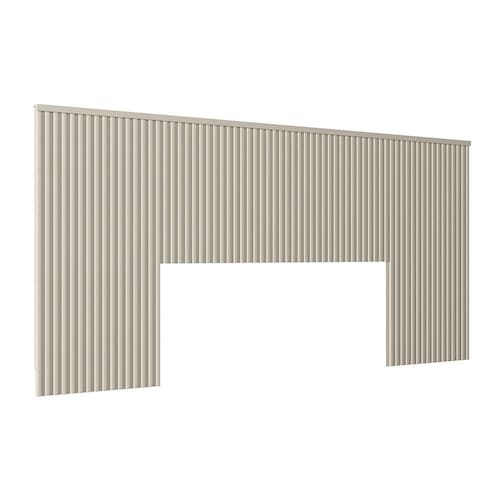 Cabeceira Casal em Ripado Ilhabela com Frame Linea Brasil - Off White
