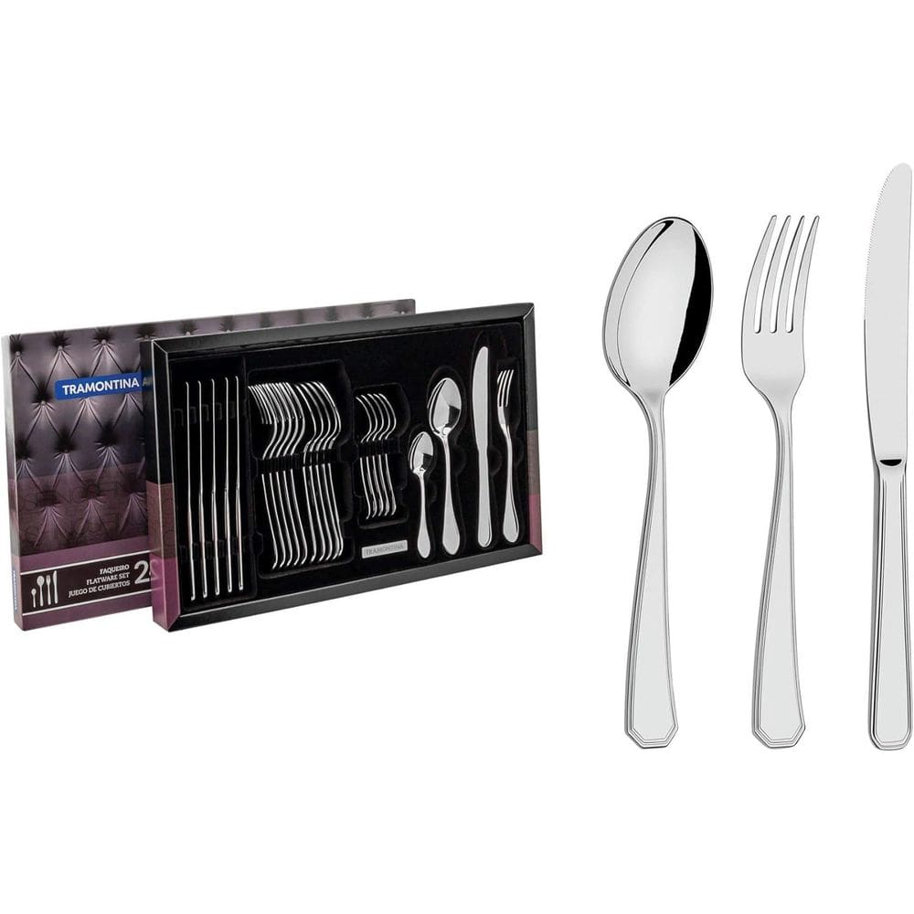 Faqueiro Aço Inox 24 Peças Tramontina Kit Talheres Jantar