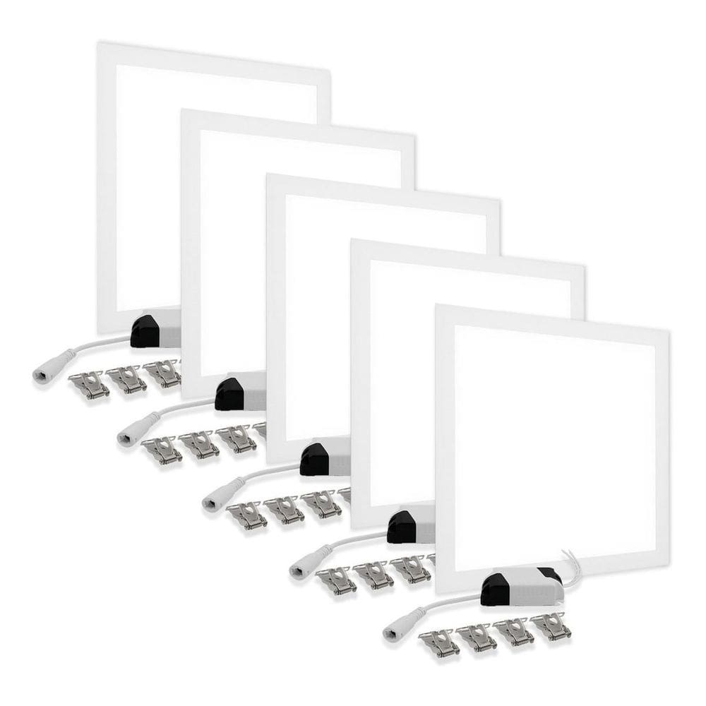 Kit 5 Painel Plafon Led Embutir 45W 60X60 Quadrado 6500K