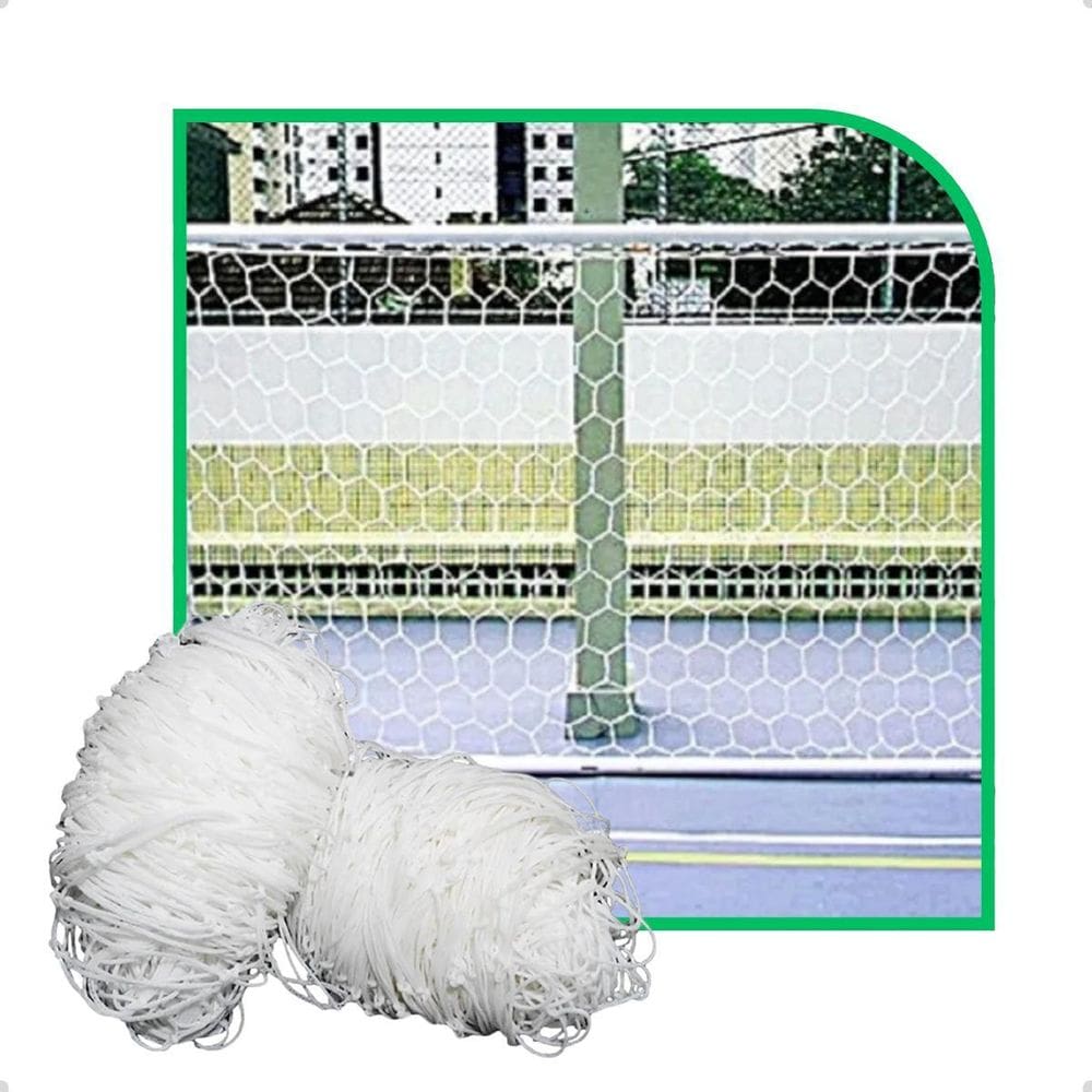 Par De Rede De Futsal Colméia Fio 4Mm Seda Sports Mania
