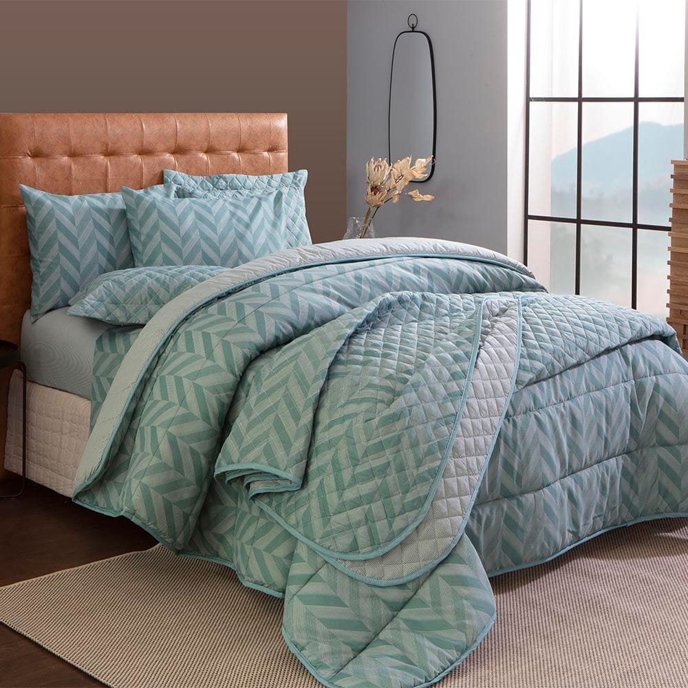 Jogo de Cama Duplo Queen 140 Fios Aiko Realce Premium Sultan