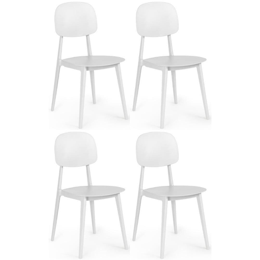 Kit 4 Cadeiras Itália Para Sala/cozinha Em Polipropileno - Branco