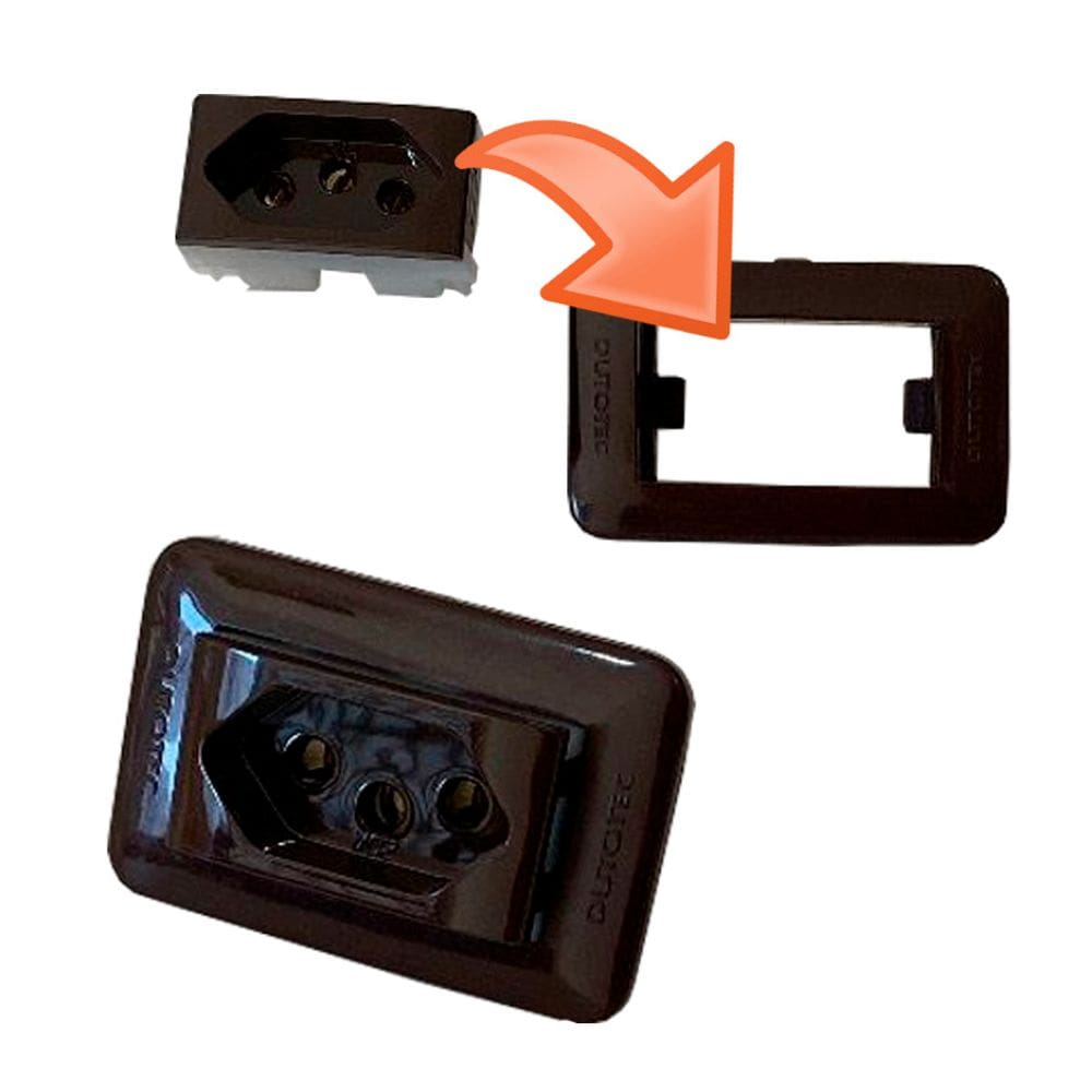 Conjunto Mini Espelho Série 10 + Tomada 20A Qtmov