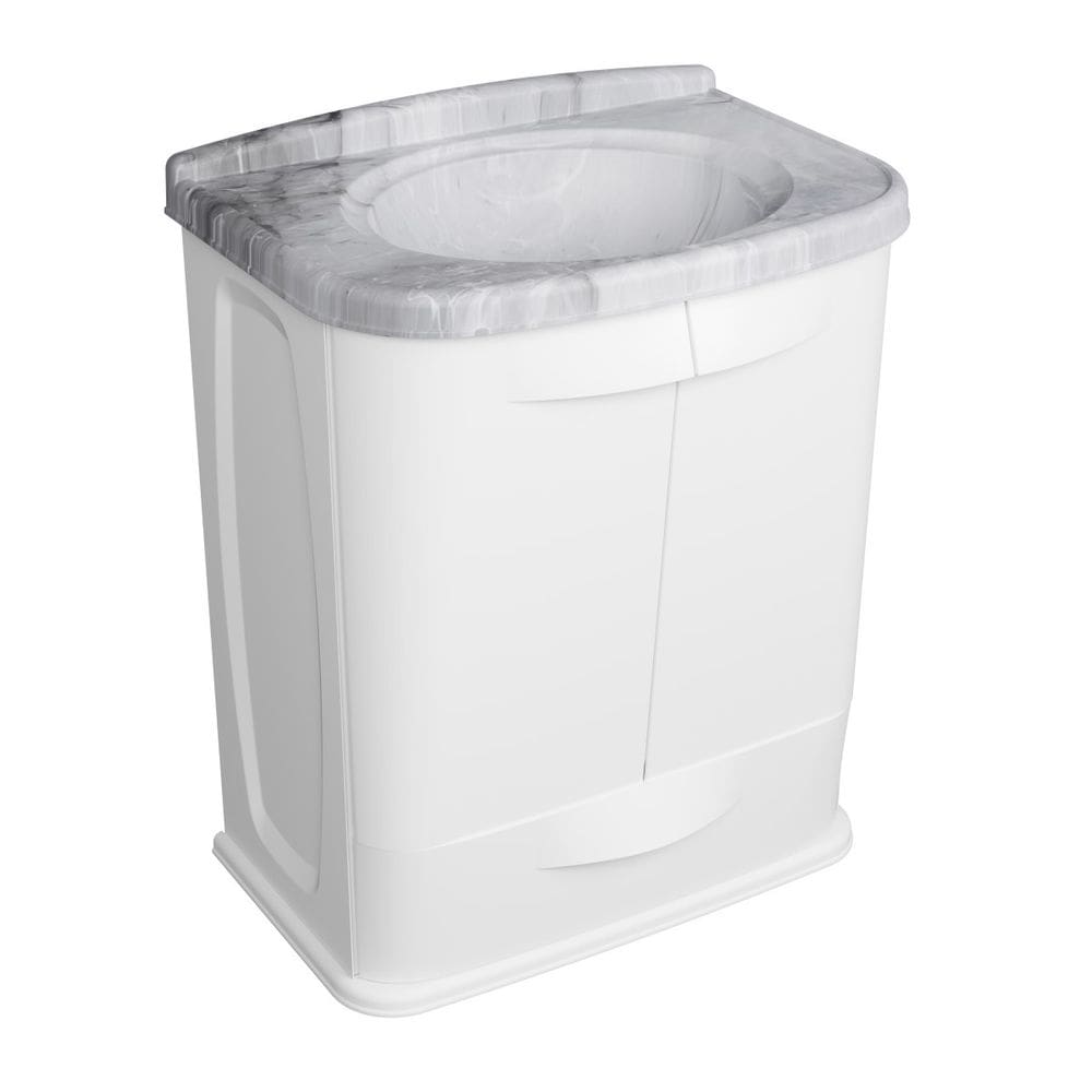 Kit Gabinete e Pia em PVC P/ Banheiro Gabfit Mármore Astra