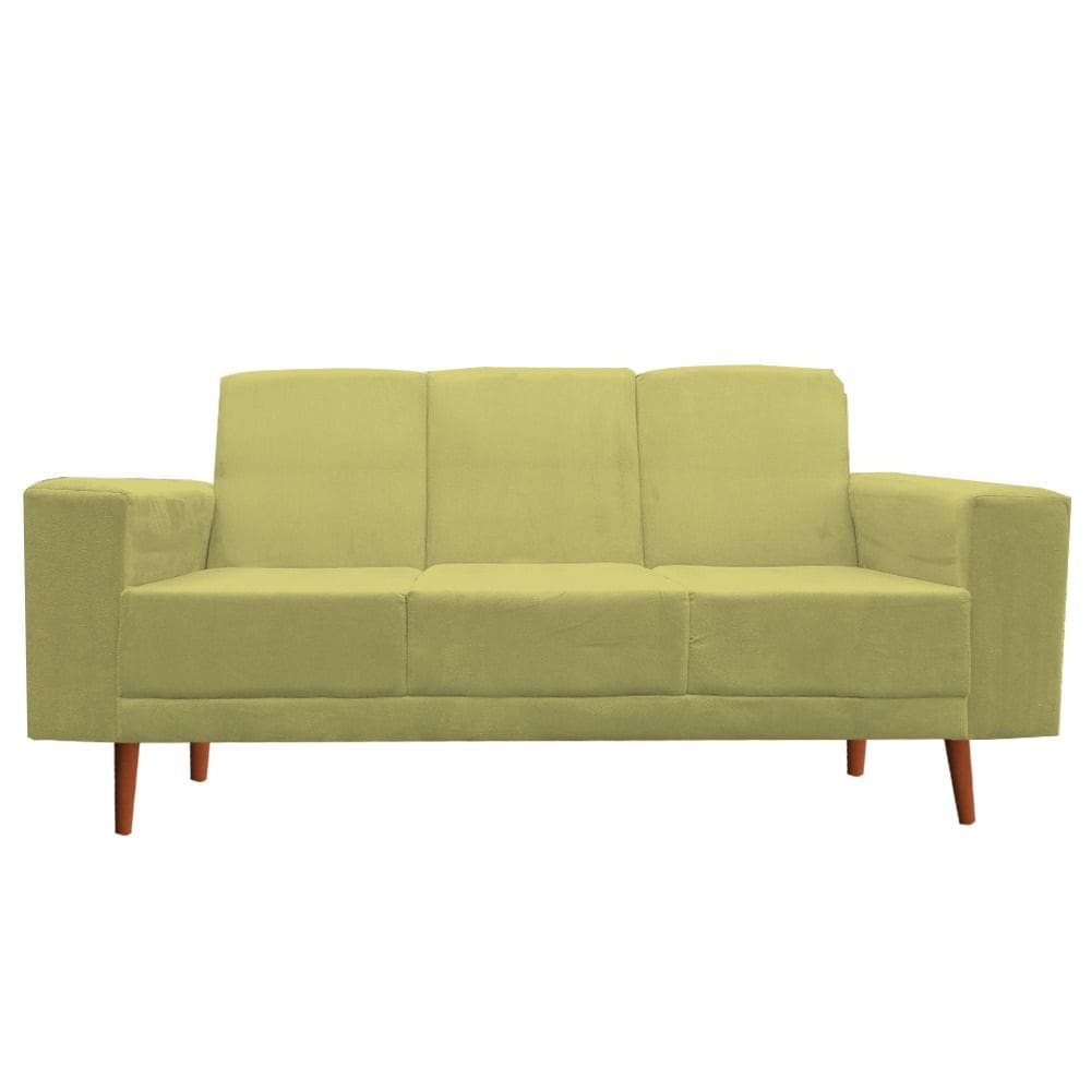 Namoradeira Sofá 3 Lugares Arezzo Suede Amarelo