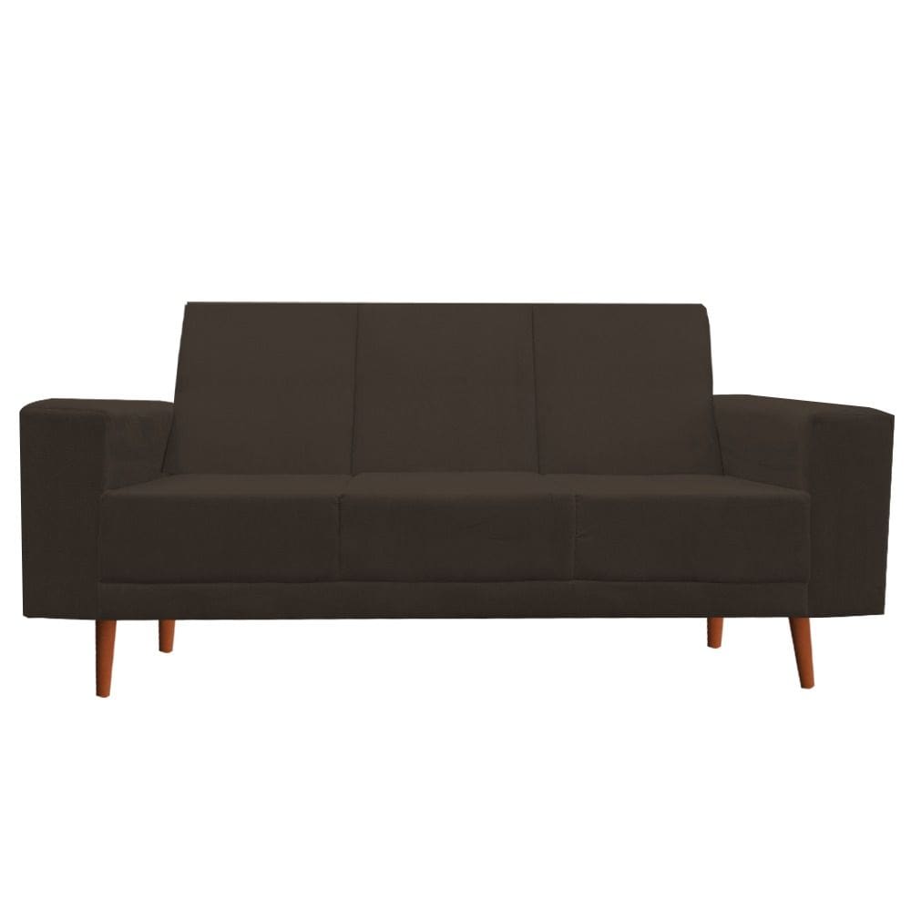 Namoradeira Sofá 3 Lugares Arezzo Suede Marrom