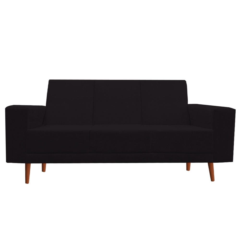 Namoradeira Sofá 3 Lugares Arezzo Suede Preto