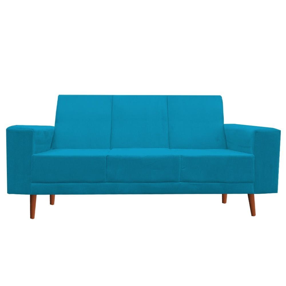 Namoradeira Sofá 3 Lugares Arezzo Suede Turquesa