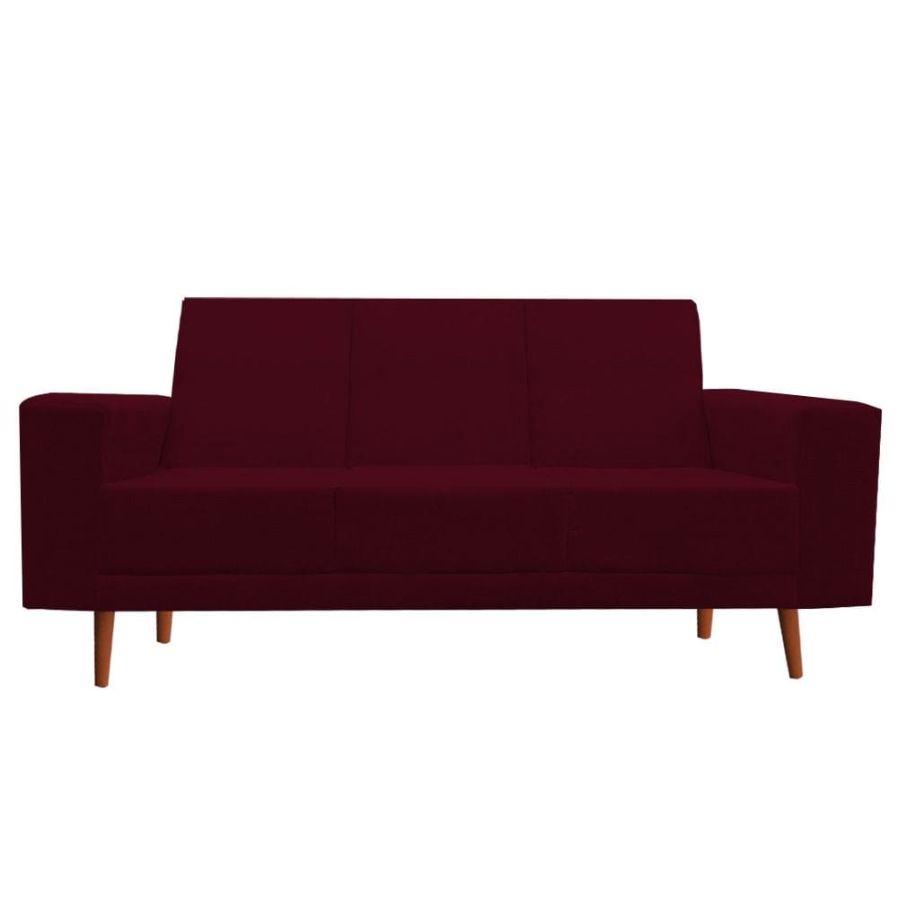 Namoradeira Sofá 3 Lugares Arezzo Suede Bordo