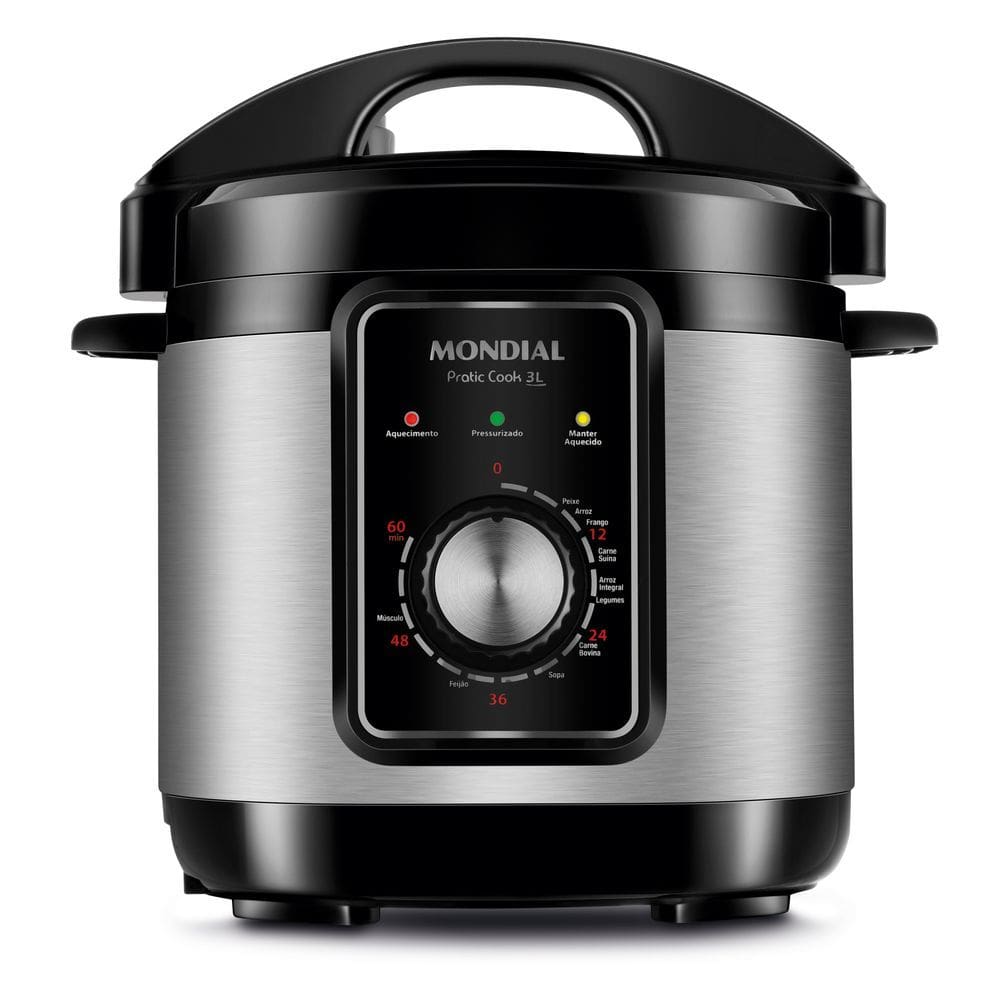 Panela de Pressão Elétrica Mondial 3l Pe-47-3l-i 700w Preto com Inox