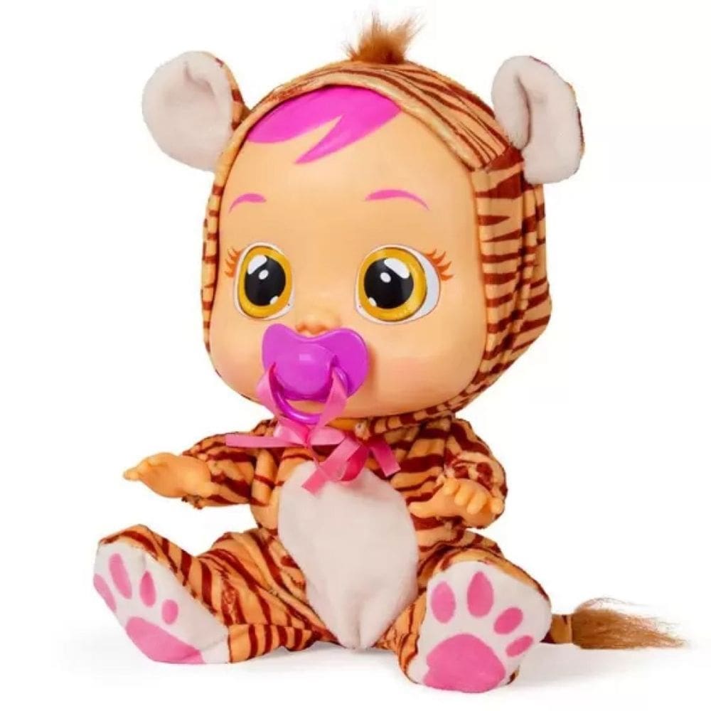 Boneca Cry Babies Fantásia de Tigre Nala Chora Lágrimas com Chupeta Multikids BR2119