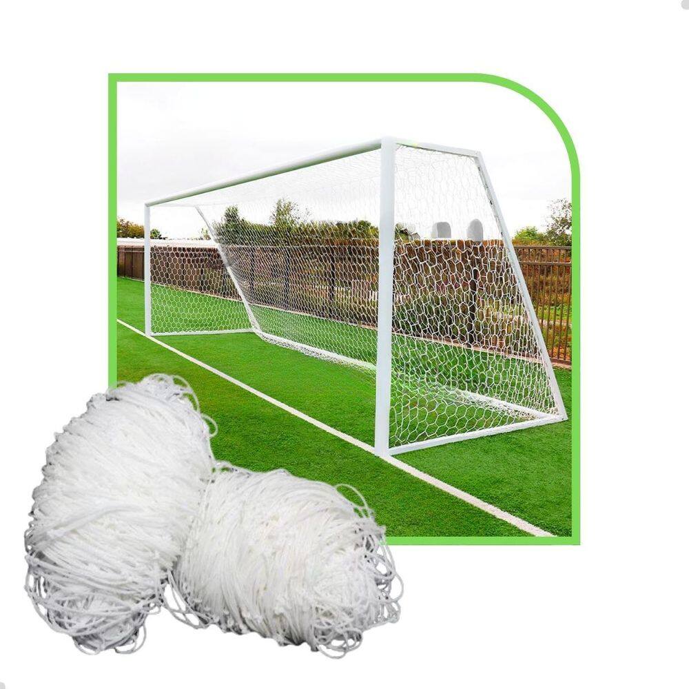 Par De Rede De Futebol Society 4Mts Colmeia Fio 6Mm Sedao