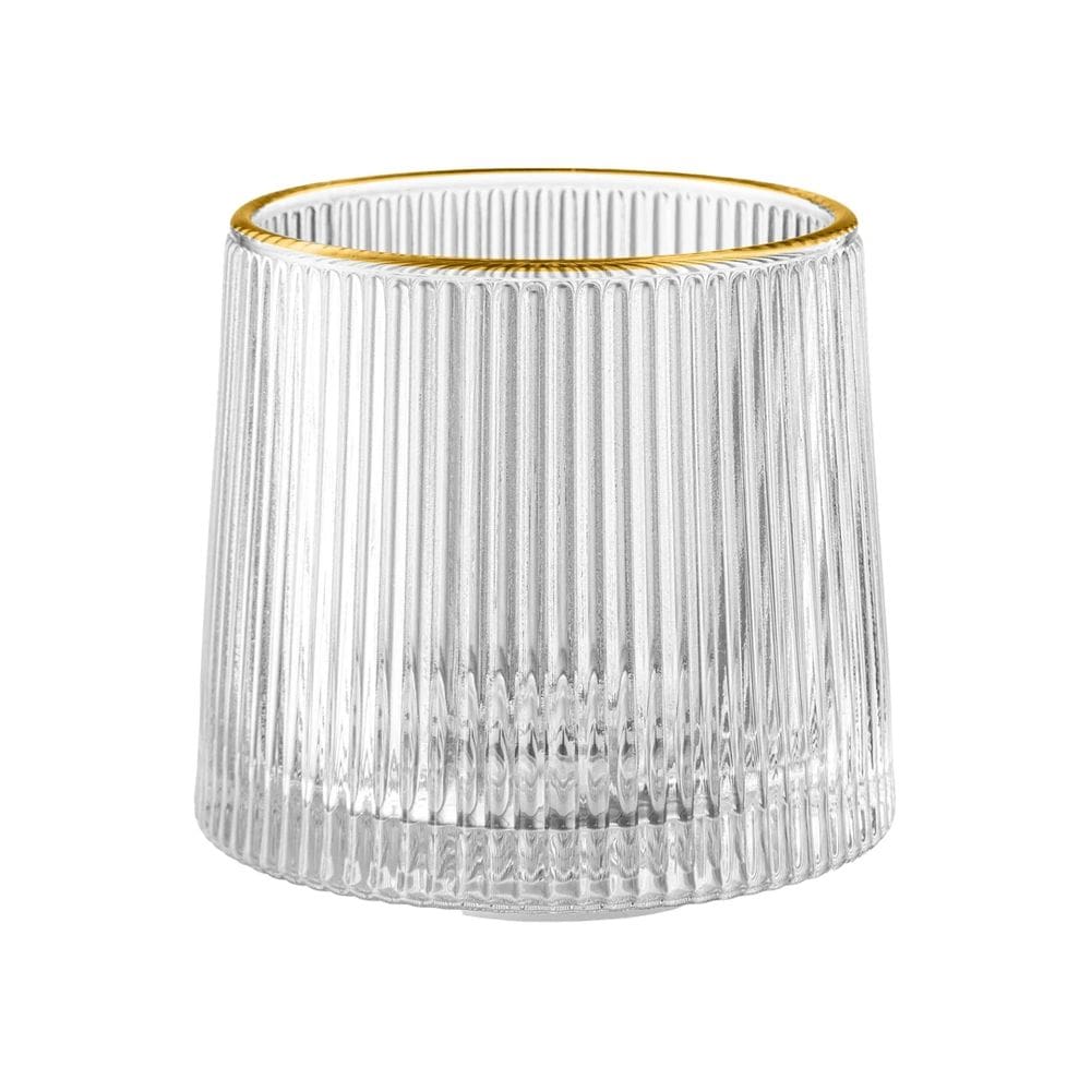 Copo baixo Cameratta em vidro com borda dourada 180ml A7,5cm
