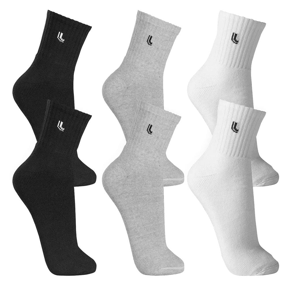 Kit 6 Pares Meia Lupo Cano Alto Branco Cinza Preto