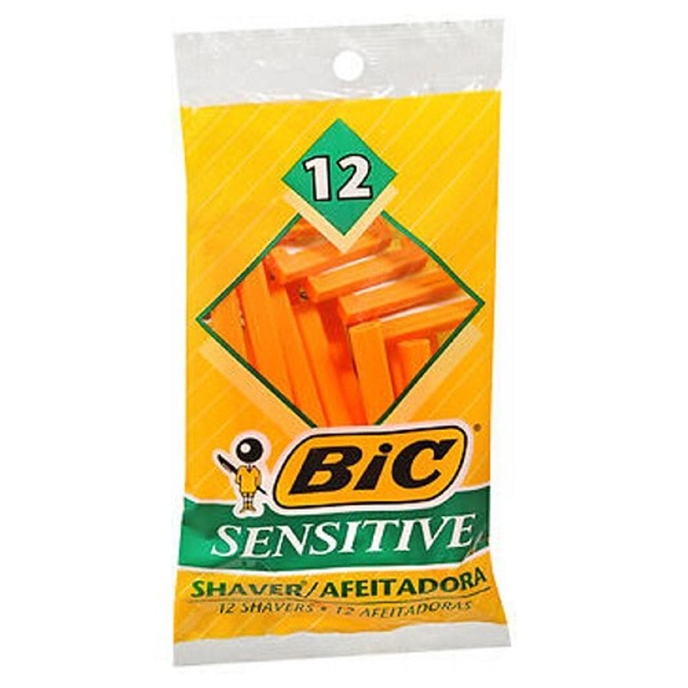 Barbeadores de lâmina única Bic Sensível Pele 12 cada da Bic (pacote com 6)