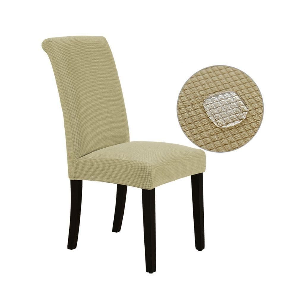 Kit 6 Capas De Cadeira Impermeável Sala De Jantar Champanhe