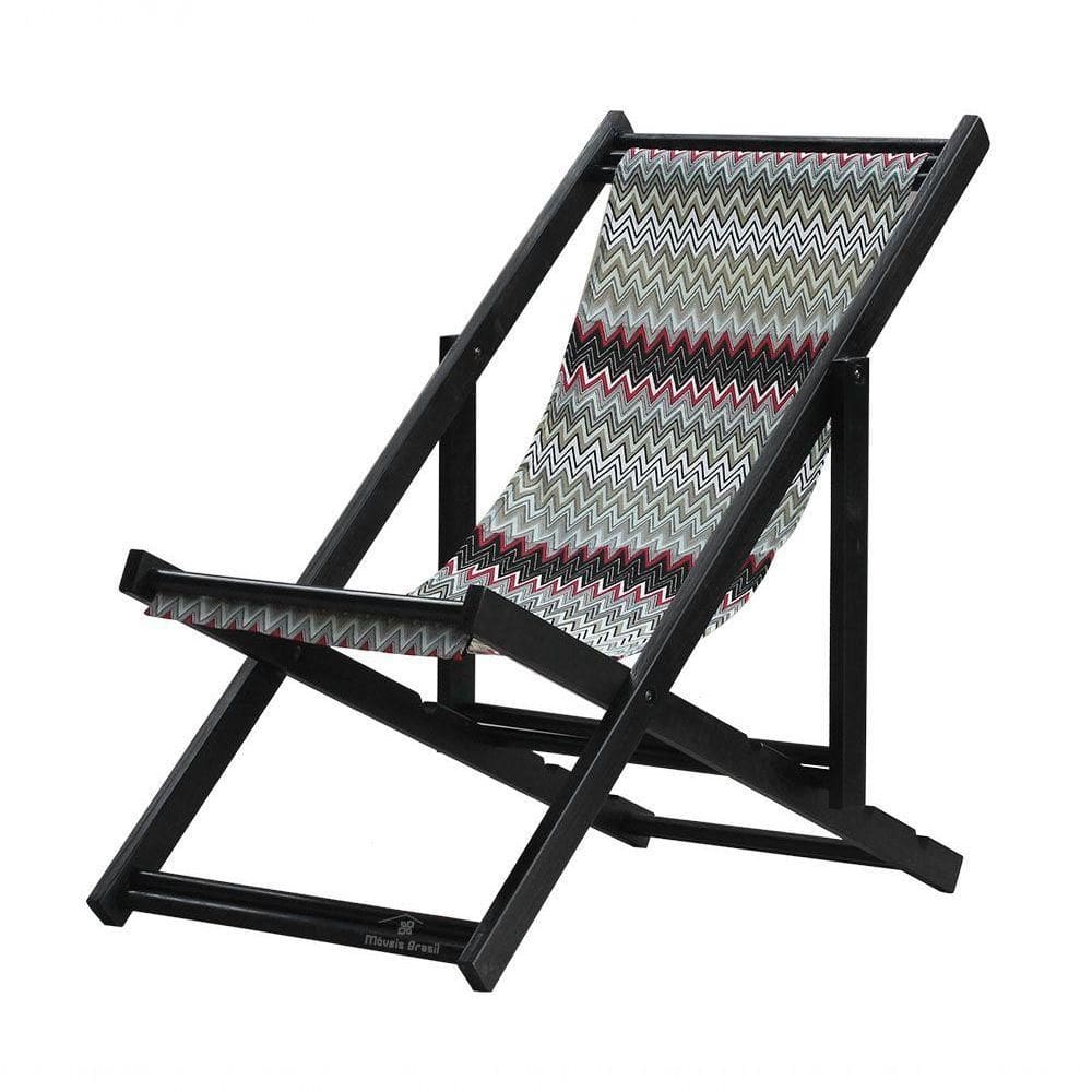 Espreguiçadeira Preguiçosa Dobrável Black Sb-chevron Vermelho