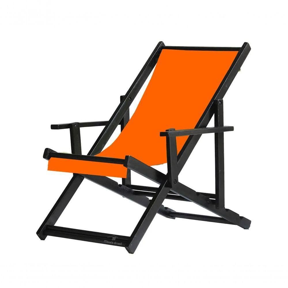 Espreguiçadeira Preguiçosa Dobrável Black Cb-laranja
