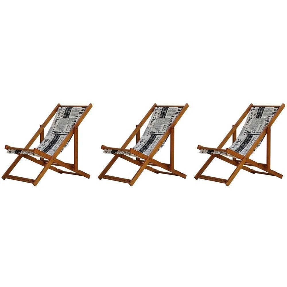 Kit 3 Espreguiçadeira Preguiçosa Dobrável Mel Sb-jornal