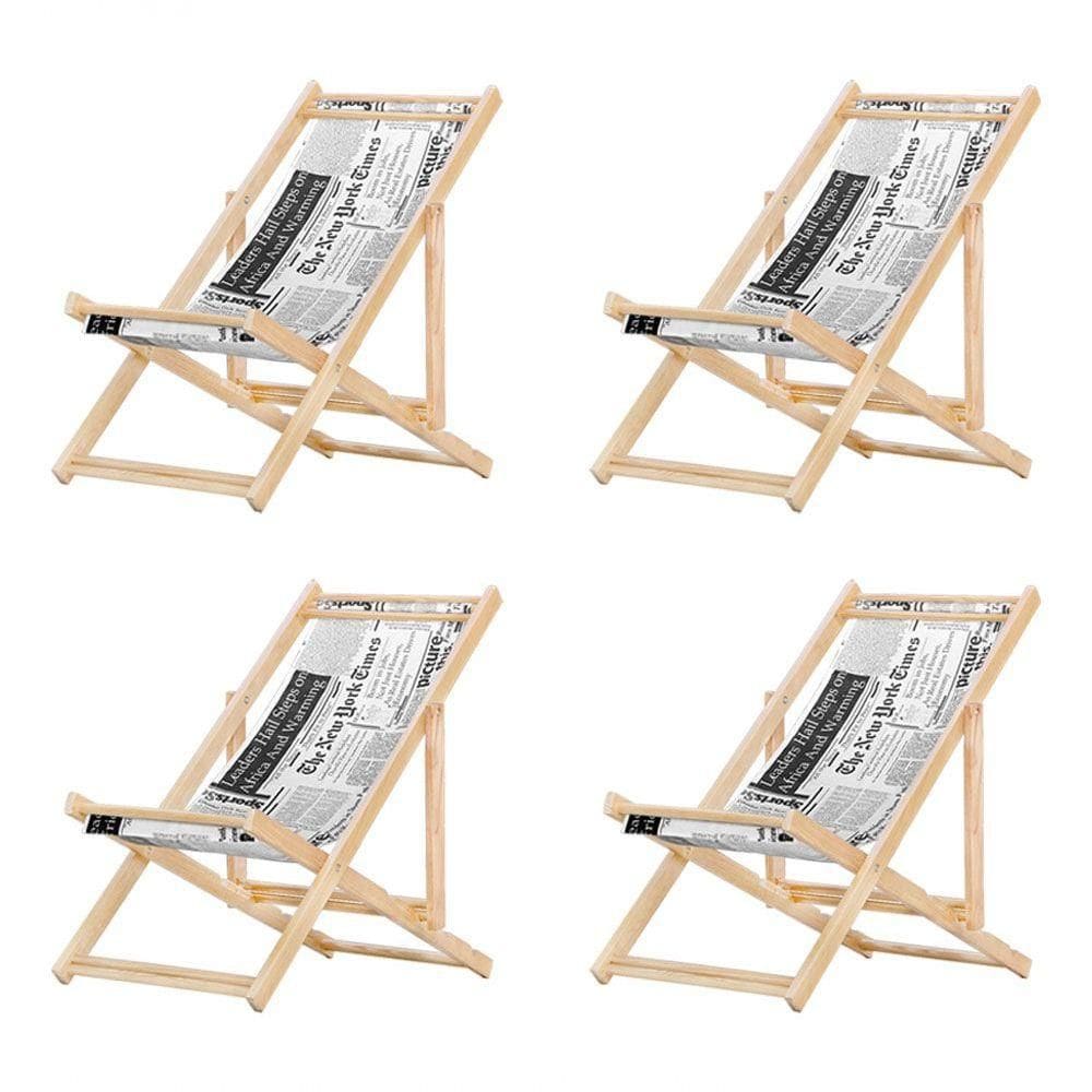 Kit 4 Cadeira Espreguiçadeira Dobrável S-b-jornal