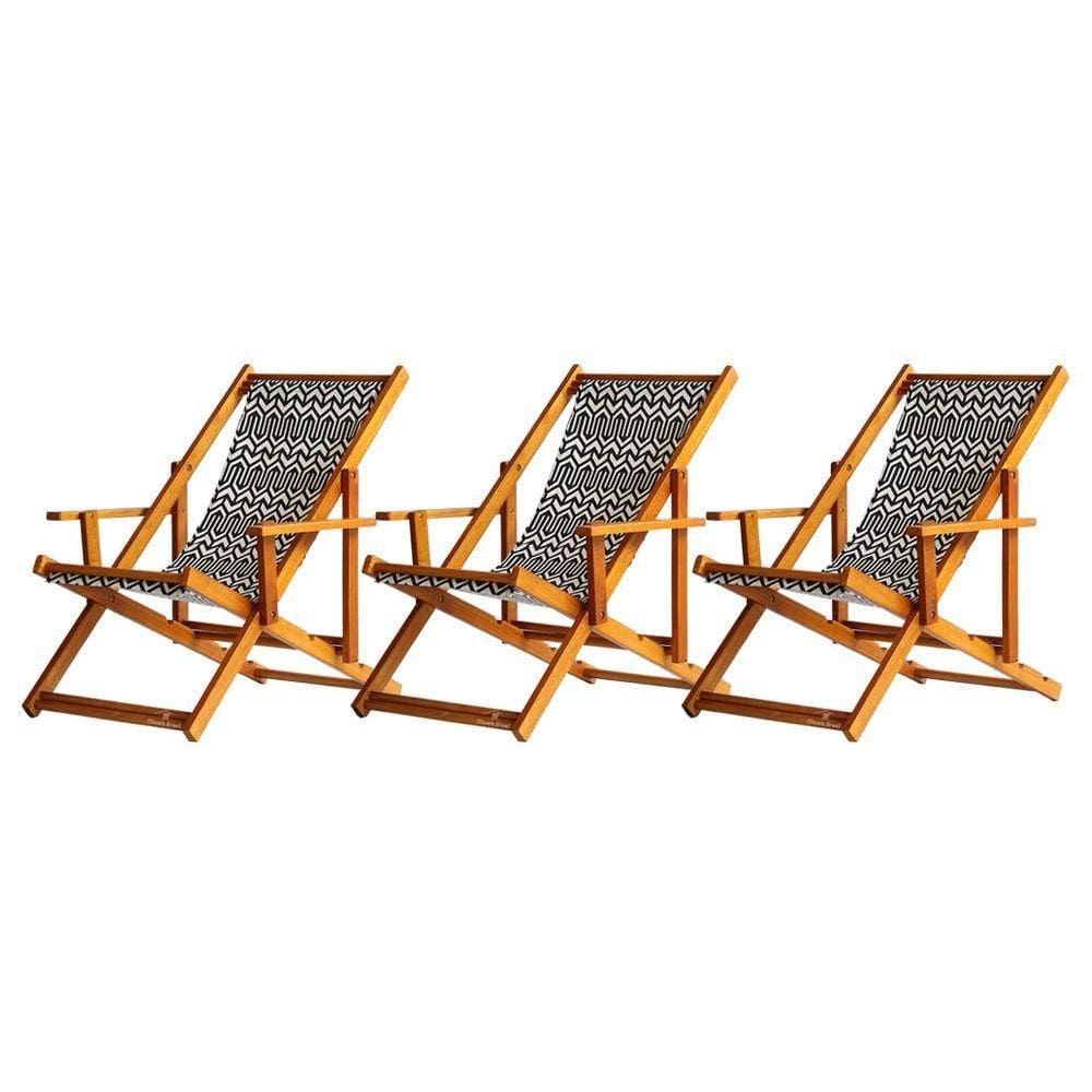 Kit 3 Espreguiçadeira Preguiçosa Dobrável Mel Cb-retro
