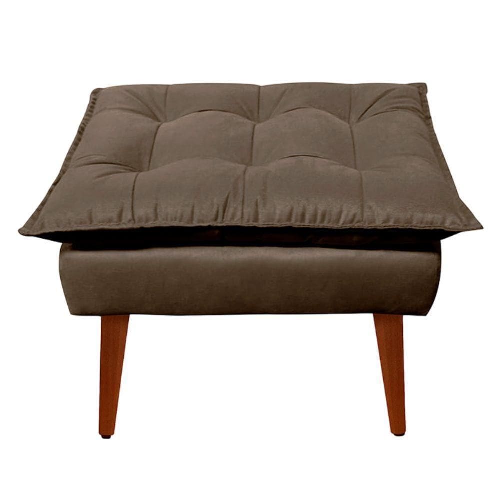 Puff Decorativo Opala Marrom Pés Palito