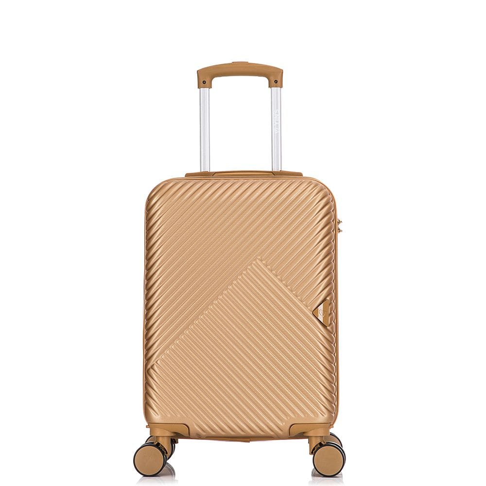 Mala de Bordo Pequena para Viagem Abs Yins Ys21177 Cadeado Integrado Rodas Duplas Giro 360º Dourado