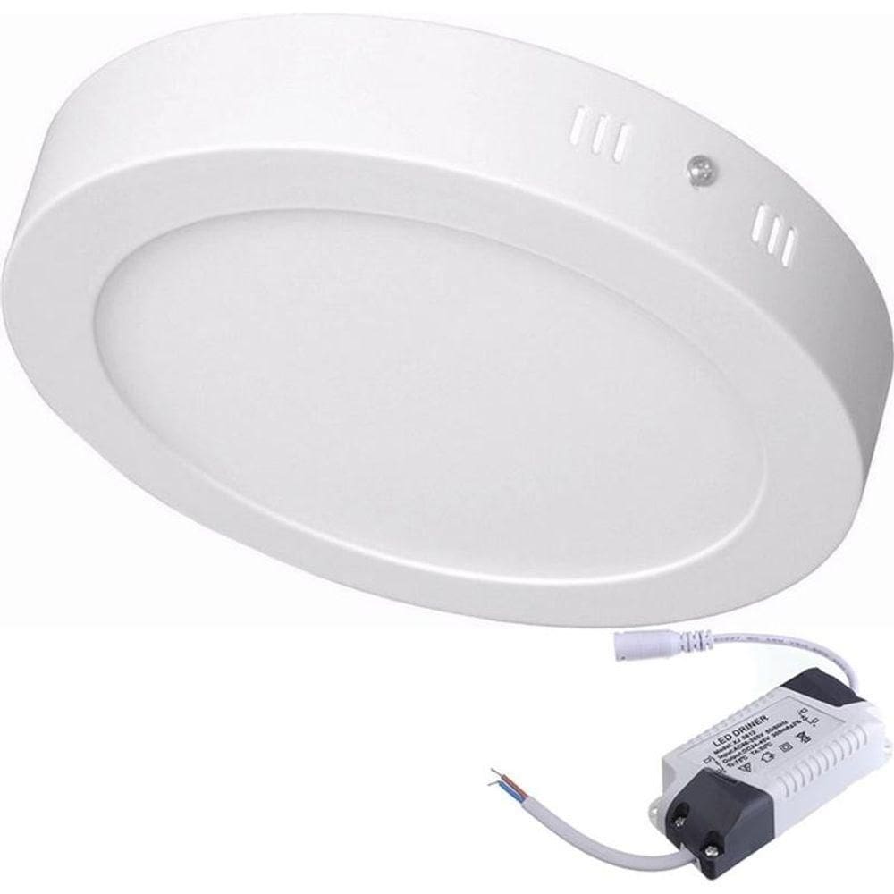 Painel Led 22 Sobrepor Redondo 18w 3000k 100-240v Taschibra