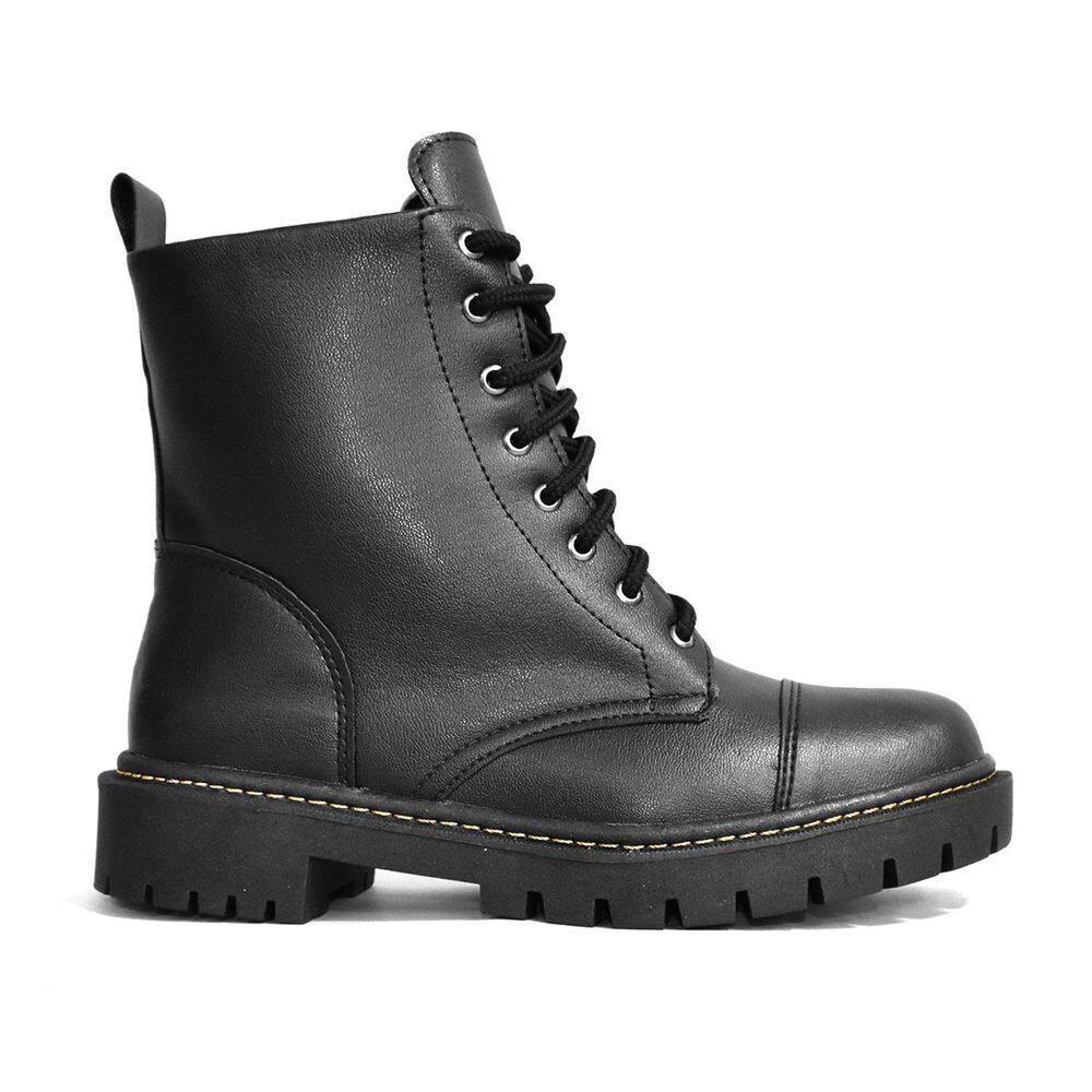 Coturno Godiva Sola Fina Cadarços Feminino Preto